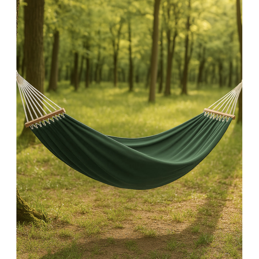 Двухместный гамак с планкой Hygge хаки XXL 200х150 WCG