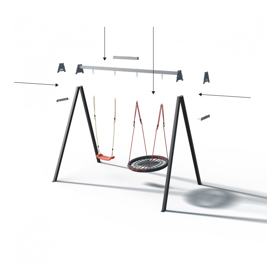 Каркас для детских качелей WCG 2 Elite Play Frame + Качели гнездо Elips + пластиковые качели