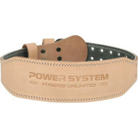 Пояс для тяжелой атлетики Power System PS-3000 Power Natural, Размер S, Кожа натуральная, Анатомическая форма, Бежевый