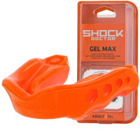 Капа Shock Doctor Gel Max, Взрослая (возраст 11+) Orange, Посадка: формируется под прикус, Термополимер, Оранжевый