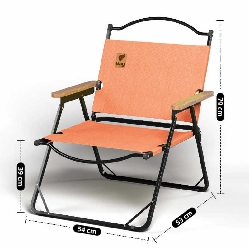 Стул раскладной со спинкой для кемпинга WCG Chill Оранжевый