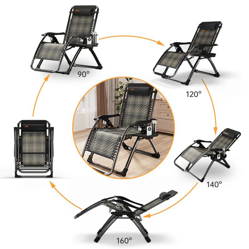 Раскладное кресло из ротанга шезлонг садовый Zero Gravity WCG S-10