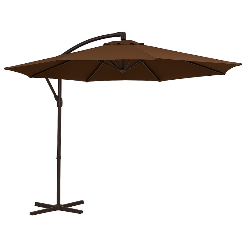 Садовый зонт регулируемый 3 м с наклоном Коричневый + чехол WCG