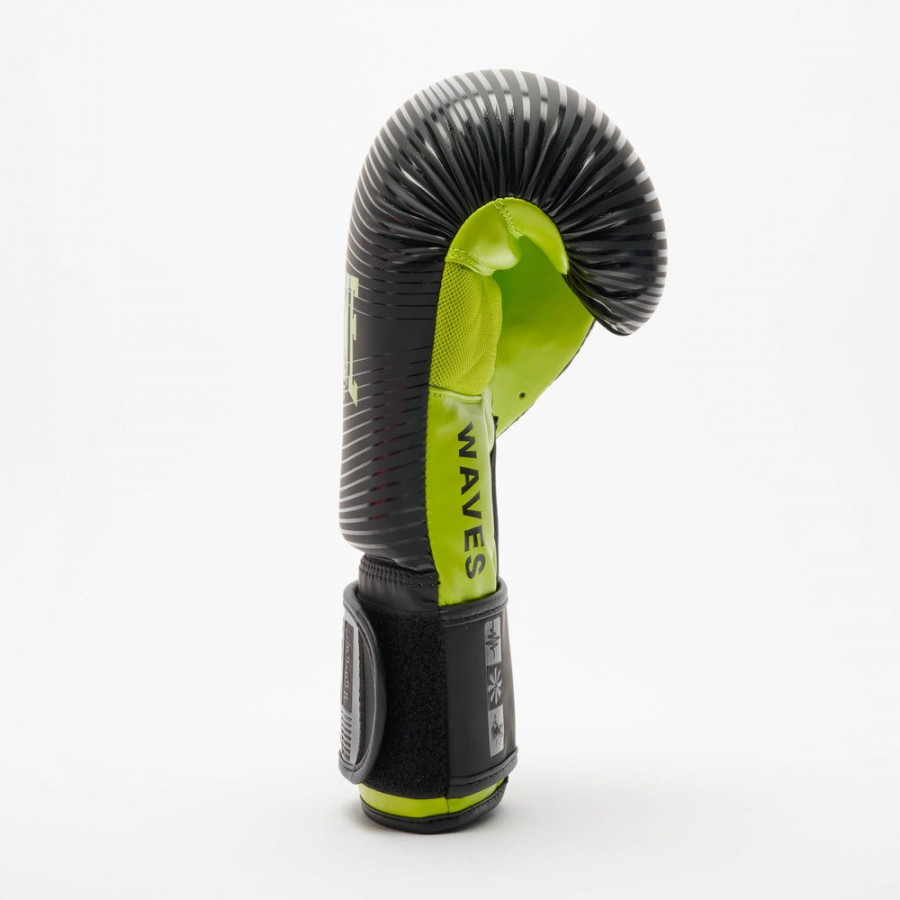 Боксерські рукавиці Leone GN313 WAVES Black 14 унцій (капу в комплекті)