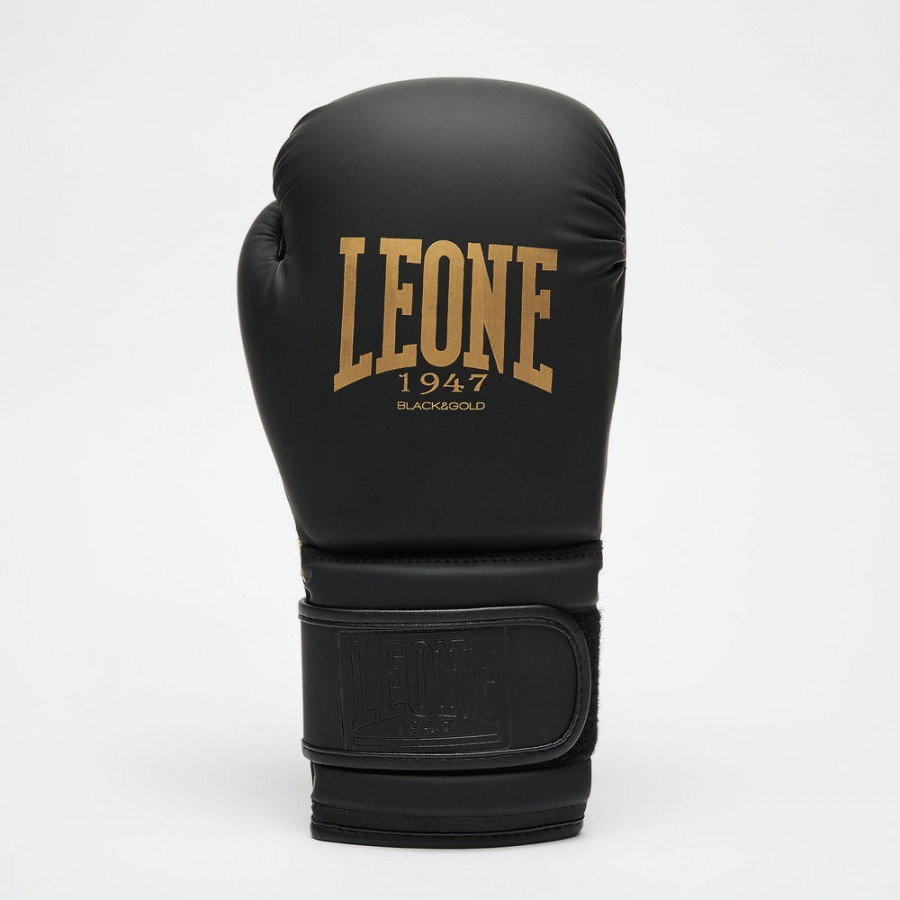 Боксерські рукавиці Leone GN059D Black/Gold 16 унцій (капу в комплекті)