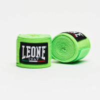 Бинты для бокса Leone AB705 Green, Комплект: 2 шт. с футляром, Длина 3.5 м, Хлопок, Нейлон, Эластан, Зеленый