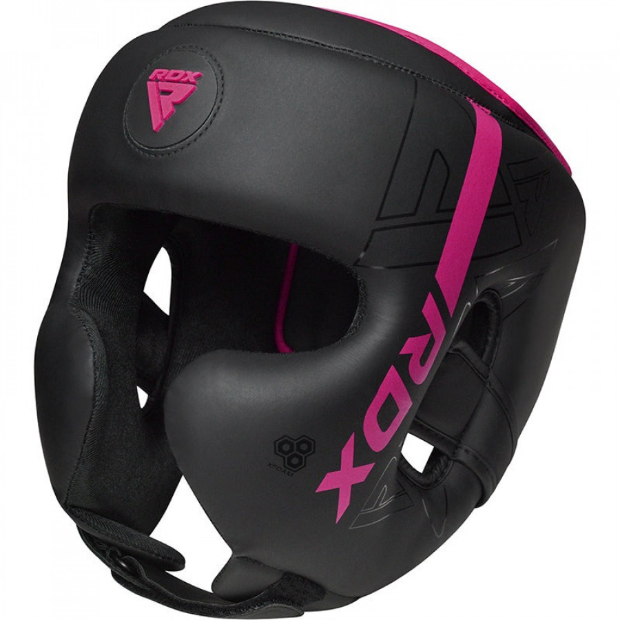 Боксерский шлем RDX F6 KARA Matte Pink S (капа в комплекте)
