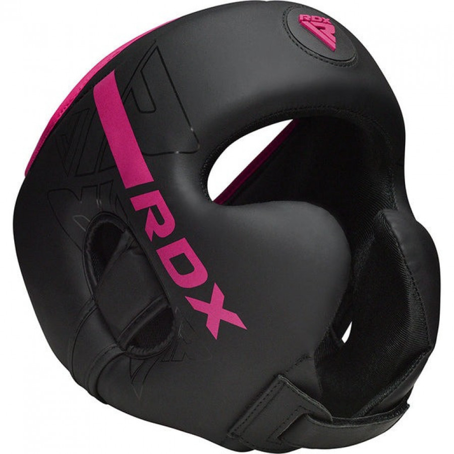 Боксерский шлем RDX F6 KARA Matte Pink S (капа в комплекте)