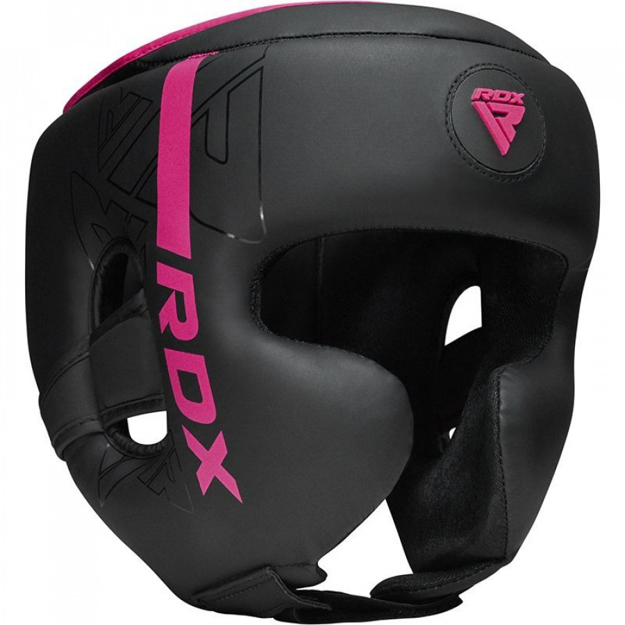 Боксерский шлем RDX F6 KARA Matte Pink S (капа в комплекте)