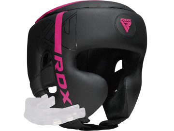 Боксерский шлем RDX F6 KARA Matte Pink S (капа в комплекте)