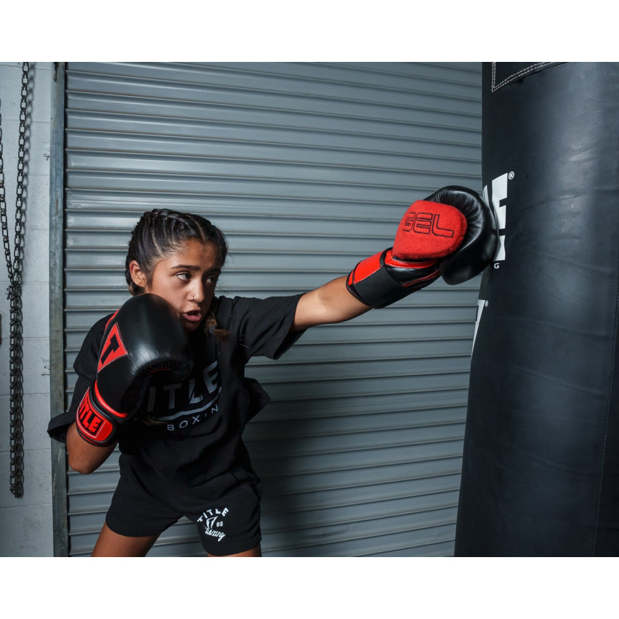 Боксерські рукавиці TITLE Boxing All Heart Bag Gloves 2.0 Black/Red 14 oz