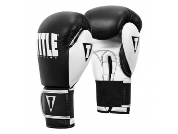 Боксерські рукавиці TITLE Boxing Dynamic Strike Black/White 16 oz