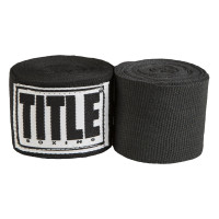 Бинти для боксу TITLE Boxing Select 180" Semi Elastic Mexican Black, Довжина 4,5 м, Напівеластичні, Спандекс, Поліестер, Чорний