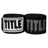 Бинты для бокса TITLE Boxing Power-Flex Elite 180" Black, Длина 4.5 м, Эластичные, Хлопок, Спандекс, Черный