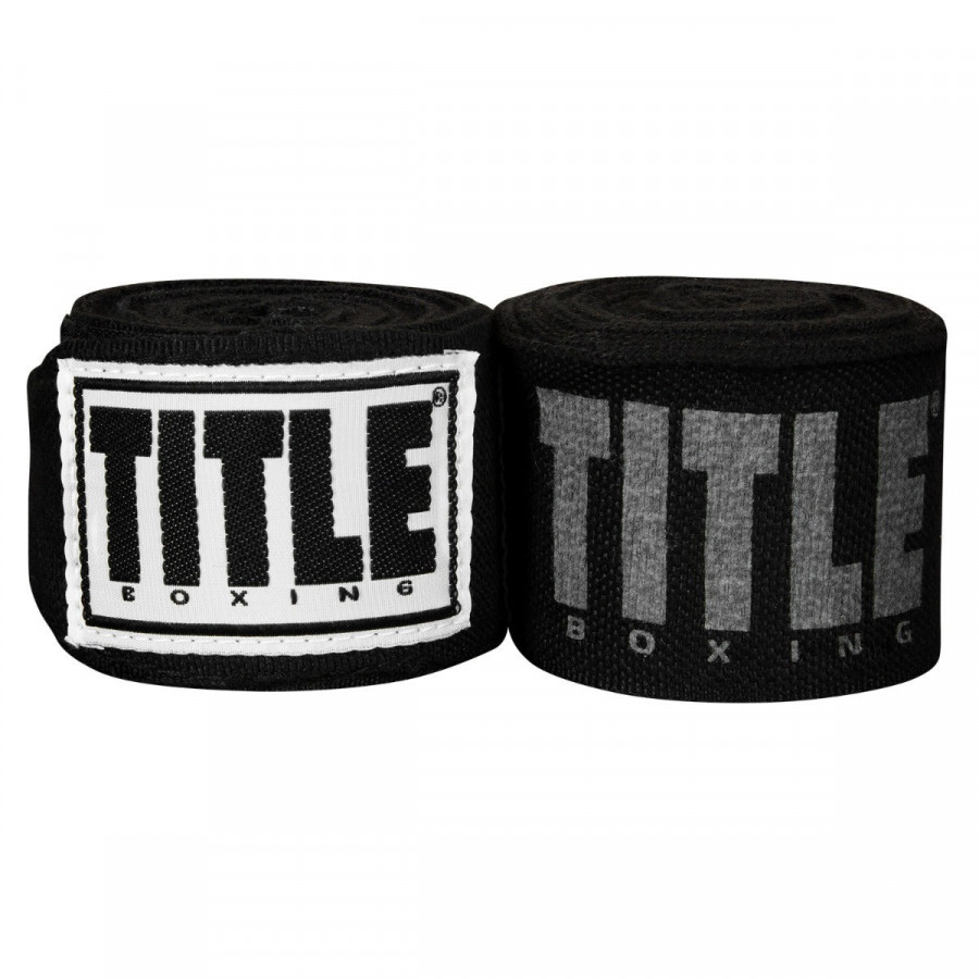 Бинти для боксу TITLE Boxing Power-Flex Elite 180" Black (4.5м.)