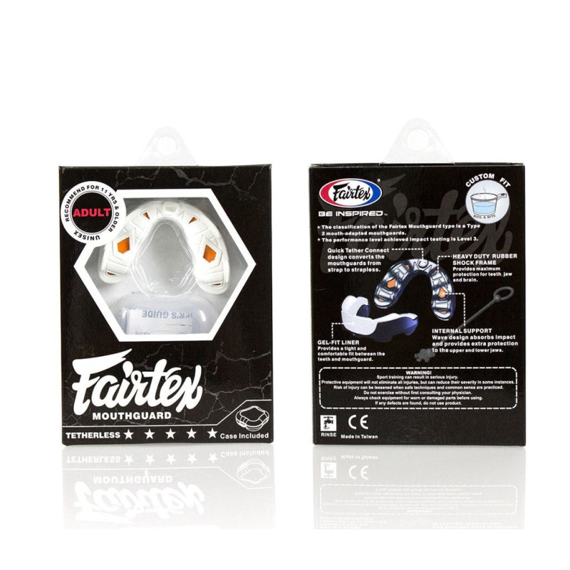 Капа Fairtex MG3 White, Взрослая (возраст 11+), Гелевый лайнер, Волнообразная структура, Белый