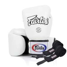 Боксерські рукавиці Fairtex BGV1 White 14 унцій (бинти в комплекті)