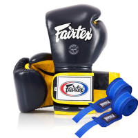 Боксерські рукавиці Fairtex BGV9 Mexican Blue/Yellow 10 унцій