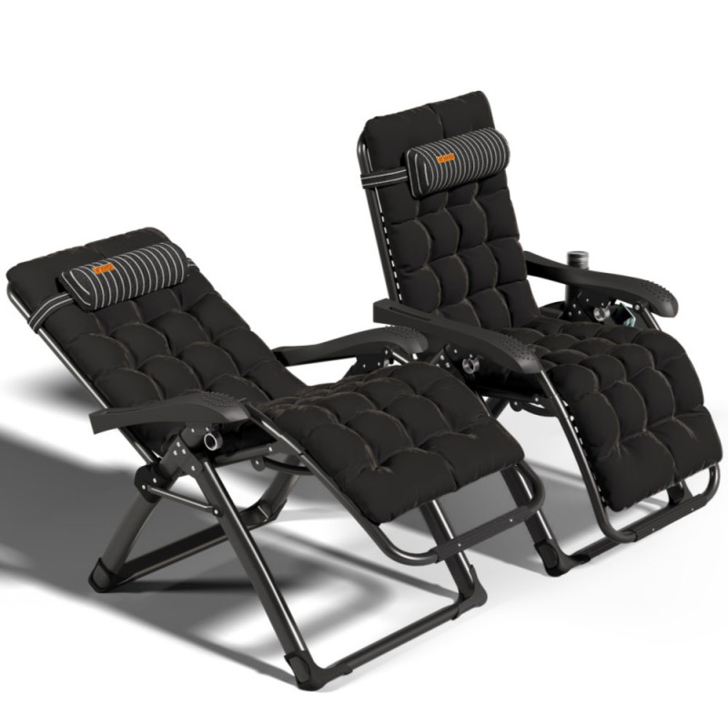 Кресло шезлонг Zero Gravity WCG S13-PP с полотном в полоску + чёрный матрас
