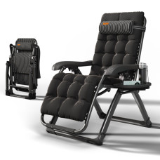 Кресло шезлонг Zero Gravity WCG S13-PP с полотном в полоску + чёрный матрас