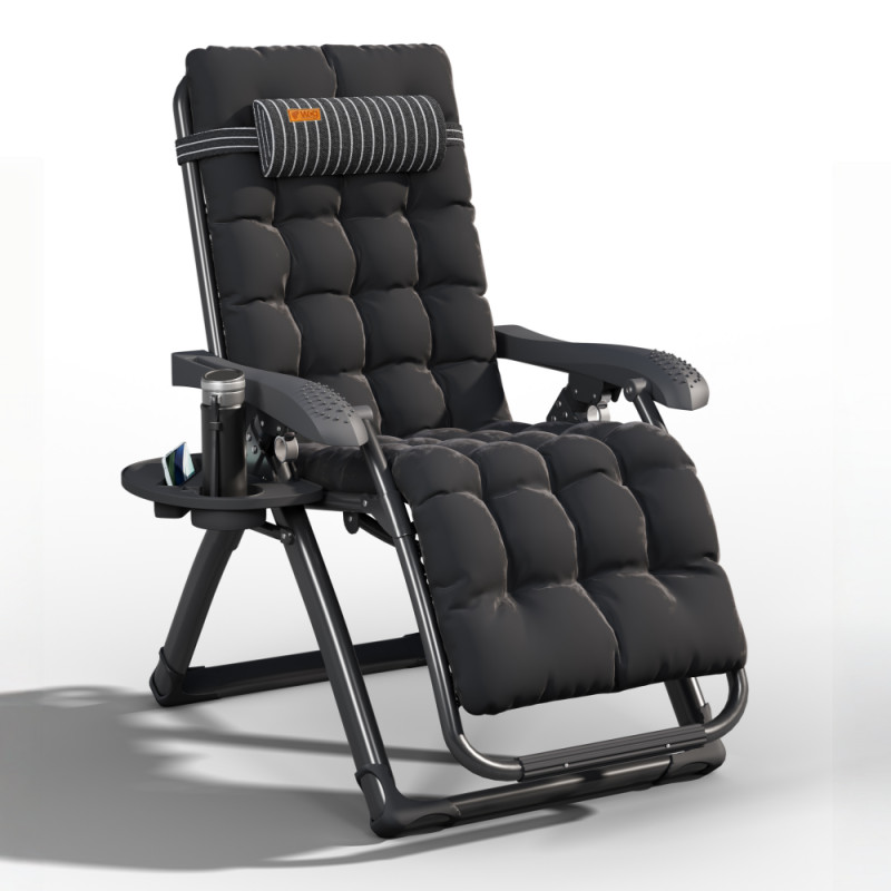 Кресло шезлонг Zero Gravity WCG S13-PP с полотном в полоску + чёрный матрас