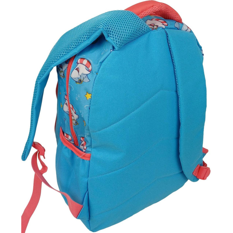 Шкільний рюкзак 19L Riciclo Schulrucksack блакитний з акулами