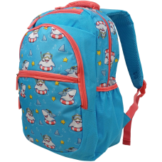 Шкільний рюкзак 19L Riciclo Schulrucksack блакитний з акулами