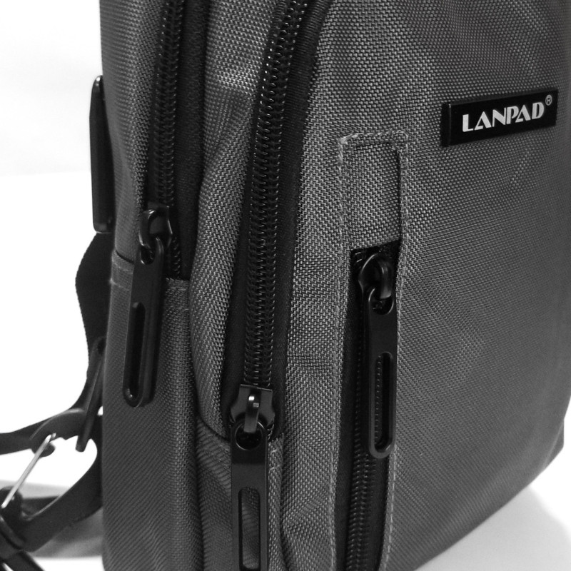 Мужская тканевая сумка Lanpad серая