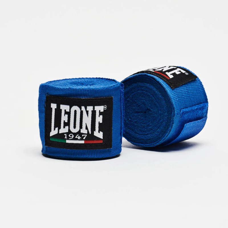 Бинти для боксу Leone AB705 Blue, Комплект: 2 шт. з футляром, Довжина 2.5 м, Бавовна, Синій