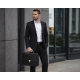 Портфель чоловічий Portfolio A4 із штучної шкіри чорний | Ділова сумка для документів | 40×28×6–12 см