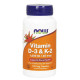 Витамины, Vitamin D-3 & K-2 1000 IU/45 mcg, NOW, 120 капсул