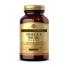 Омега-3, Omega 3 950 mg EPA & DHA, Solgar, 50 капсул