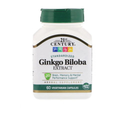 Добавка для здоров'я, Ginkgo Biloba, 21st Century, 60 капсул