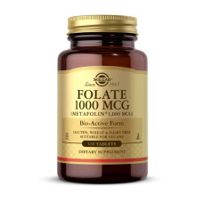 Витамины и минералы, Folate 1000 mcg (metafolin 1,000 mcg), Solgar, 120 таблеток