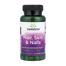 Витамины и минералы, Hair, Skin & Nails, Swanson, 60 таблеток