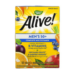 Мультивітаміни для чоловіків 50+, Alive! Men's 50+, Nature's Way, 50 таблеток