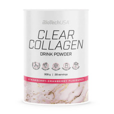 Колаген, Clear Collagen, BioTech, 350 г (Полуниця-журавлина)