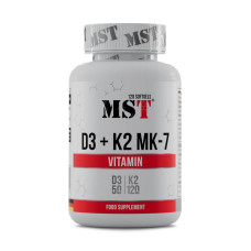 Витамины, Vitamin D3 + K2 MK-7, MST, 120 капсул