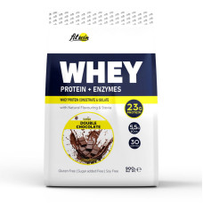 Сироватковий протеїн, Whey Protein + Enzymes, FitWin, 900 г (Подвійний шоколад)