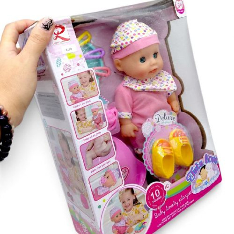 Пупс "Tutu Baby playset", музыкальный чип, характерные звуки и фразы, закрывает глаза, аксессуары, в коробке