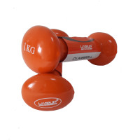 Гантели виниловые LiveUp Vinyl Dumbbell Egg Head, эргономичные, 2х1 кг, сталь/винил, оранжевые