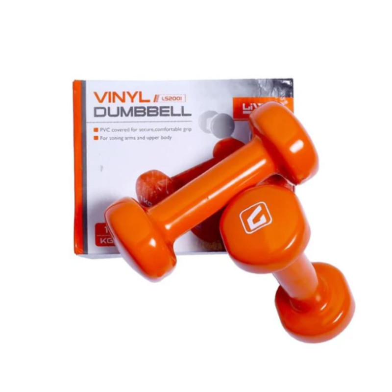 Гантелі вінілові пара LiveUp VINYL DUMBBELL EGG HEAD