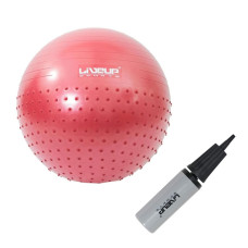 Фітбол масажний з насосом LiveUp HALF MASSAGE BALL