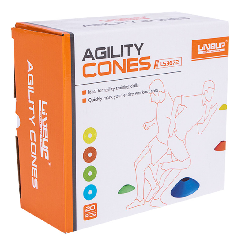 Набір фішок з підставкою LiveUp AGILITY CONES WITH RACK