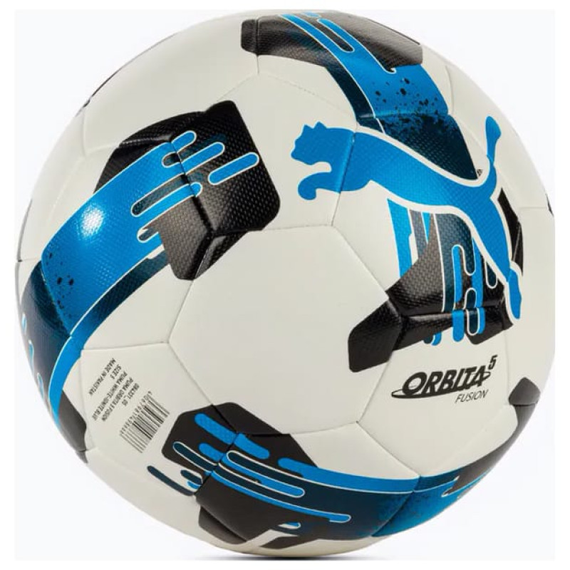 М'яч футбольний Puma Orbita 5 FUSION білий, чорний, синій Уні 4