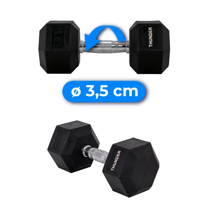 Гантель шестигранна THUNDER 12,5 кг