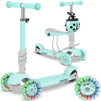 Самокат дитячий триколісний Ricokids Buggy, м’ятний, алюміній/пластик