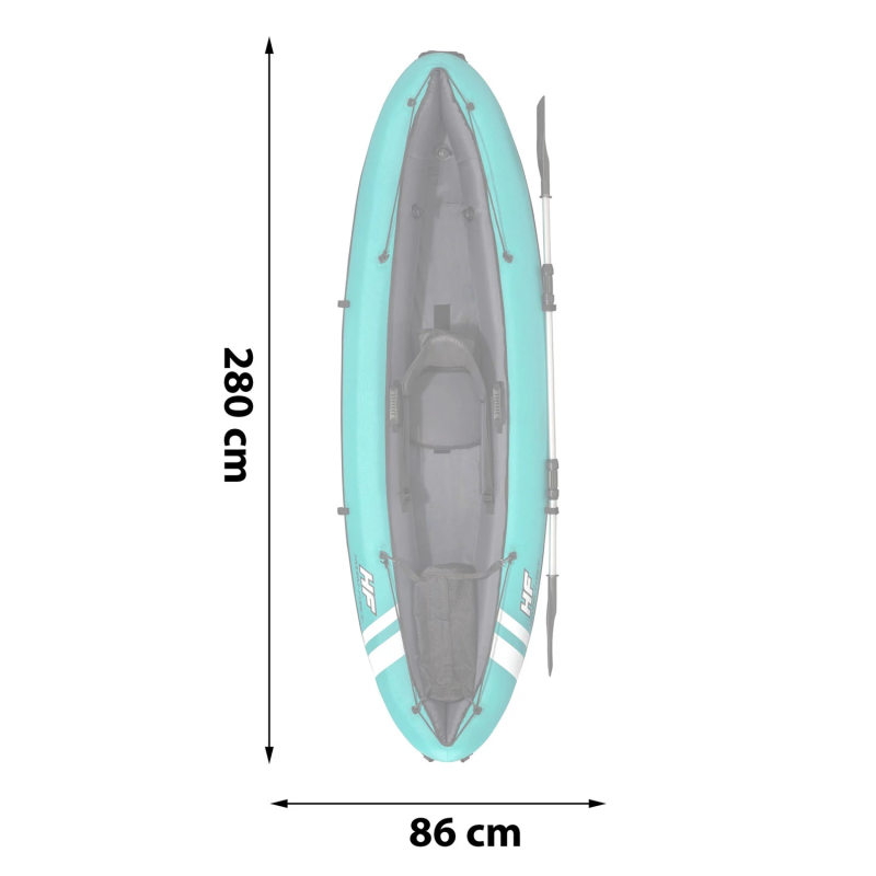 Каяк надувний Bestway Hydro-Force Ventura Elite X1 280 х 86 см, блакитно-чорний