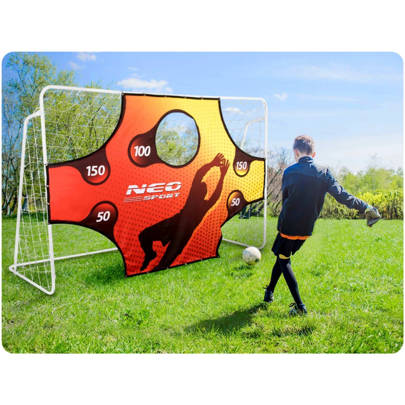 Ворота футбольні Neo-Sport 245 x 155 x 80 см, білі