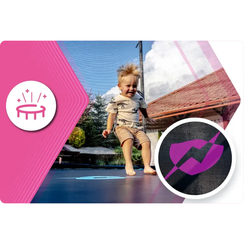 Батут THUNDER INSIDE ULTRA з внутрішньою сіткою 8 футів 244 см чорно-рожевий